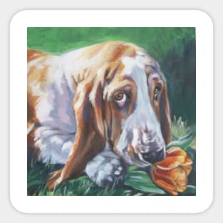 Basset Hound Fine Art Painting Sticker